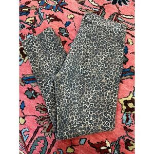 J. McLaughlin Women's Lexi Animal Print Jean Leopard 6 Straight Leg Mid Rise